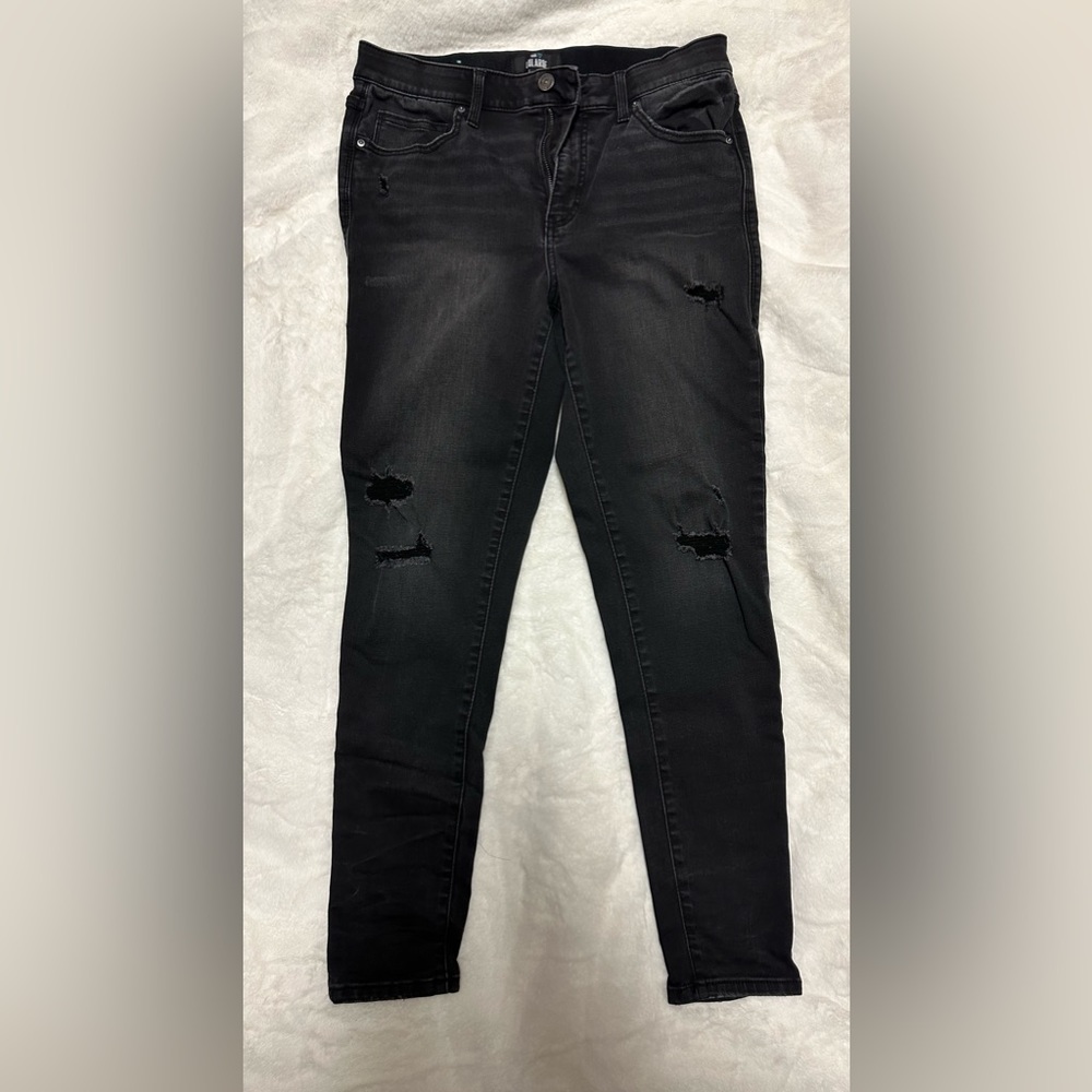 LuLaRoe Black Distressed Skinny Jeans Size 30 (10/12)